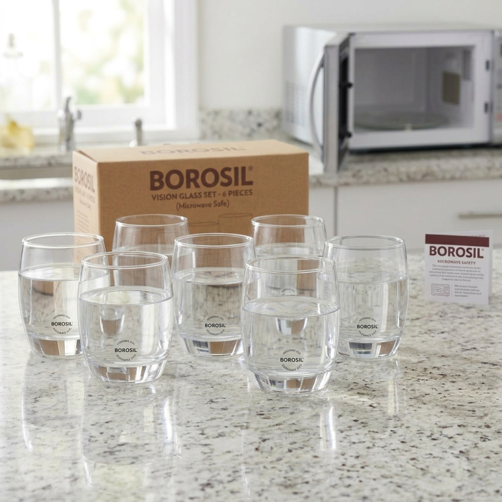 Borosil Vision Glass Set Microwave Safe high