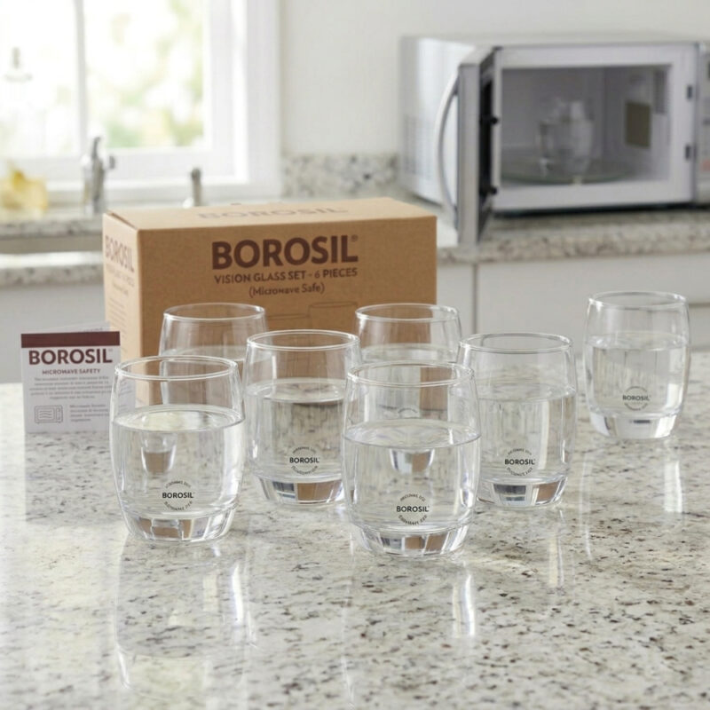 Borosil Vision Glass Set Microwave Safe 6 piece set