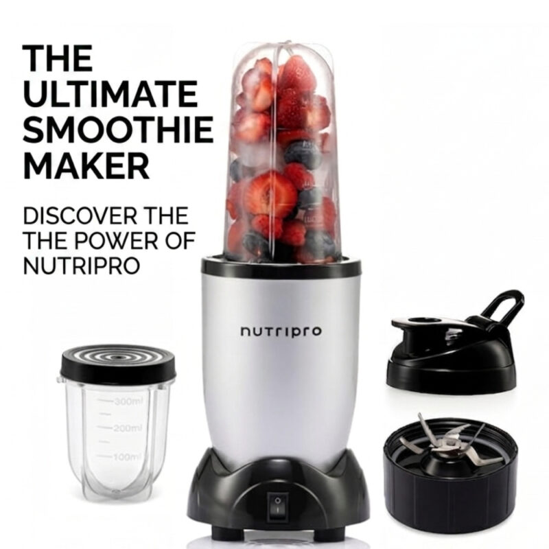 NutriPro 500W Juicer Mixer Grinder with 2 Jars and Silver Base