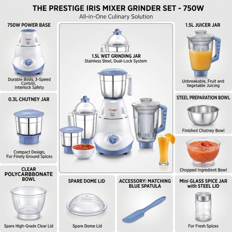 Prestige Iris 750 Watt Mixer Grinder